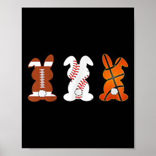 Bysketbyll Bysebyll Footbyll Sports Easter Bunny R Poster