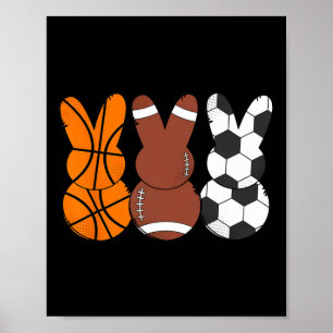 Bysketbyll Bysebyll Footbyll Sports Easter Bunny R Poster