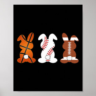 Bysketbyll Bysebyll Footbyll Sports Easter Bunny R Poster