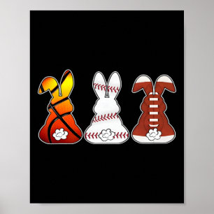 Bysketbyll Bysebyll Footbyll Sports Easter Bunny R Poster