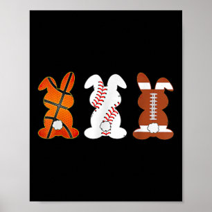 Bysketbyll Bysebyll Footbyll Sports Easter Bunny R Poster