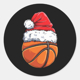 Bysketbyll Christmas Byll Santa Hat Xmas Boys Men  Classic Round Sticker