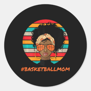 Bysketbyll Mum Black Women African American Afro Classic Round Sticker