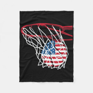 Bysketbyll Net 4th Of July Retro Sports Player Ath Fleece Blanket