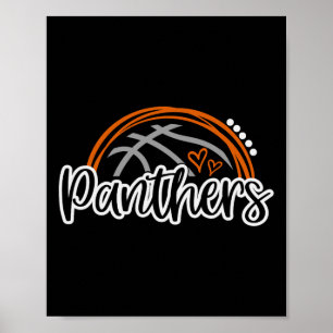 Bysketbyll Panther School Sports Fan Team Spirit Poster
