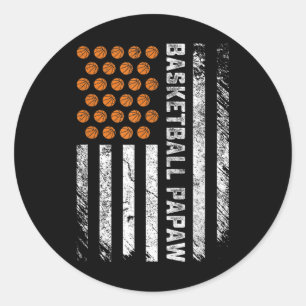 Bysketbyll Papaw Usa Flag Bysketbyll Player's Fath Classic Round Sticker
