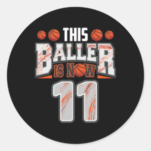 Bysketbyll Player 11 Years Old Boy Bysketbyll 11th Classic Round Sticker