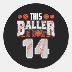 Bysketbyll Player 14 Years Old Boy Bysketbyll 14th Classic Round Sticker