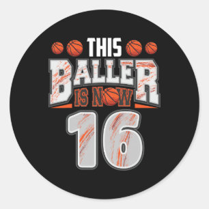 Bysketbyll Player 16 Years Old Boy Bysketbyll 16th Classic Round Sticker