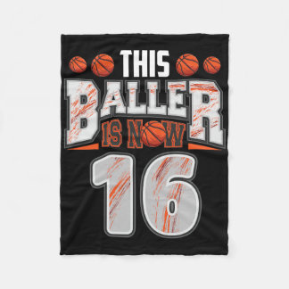 Bysketbyll Player 16 Years Old Boy Bysketbyll 16th Fleece Blanket