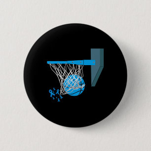 Bysketbyll Player Blue Ribbon Diabetes Awareness S 6 Cm Round Badge