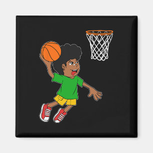 Bysketbyll Player Boy Black History Month Blm Mela Magnet
