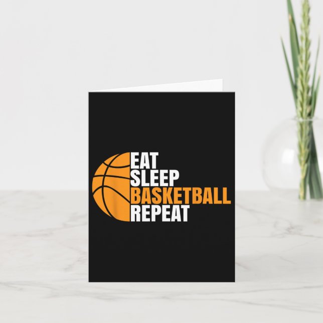Bysketbyll Player Boy Eat Sleep Bysketbyll Repeat  Card (Front)