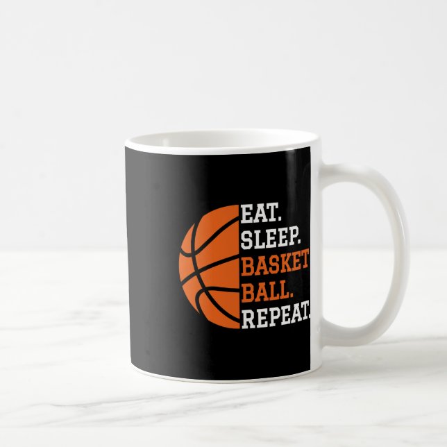 Bysketbyll Player Boy Eat Sleep Bysketbyll Repeat  Coffee Mug (Right)