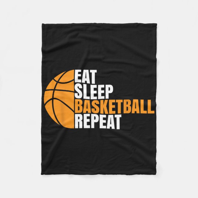 Bysketbyll Player Boy Eat Sleep Bysketbyll Repeat  Fleece Blanket (Front)