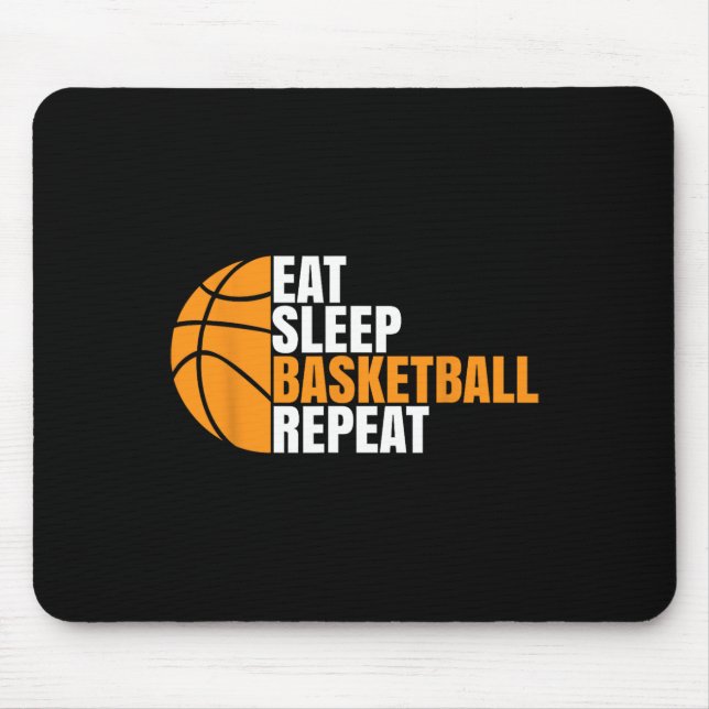 Bysketbyll Player Boy Eat Sleep Bysketbyll Repeat  Mouse Pad (Front)