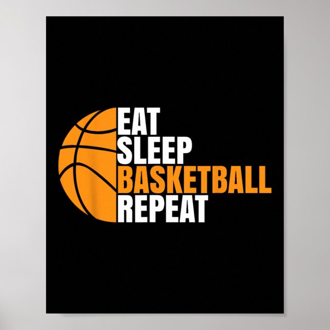 Bysketbyll Player Boy Eat Sleep Bysketbyll Repeat  Poster (Front)