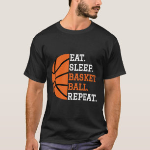 Bysketbyll Player Boy Eat Sleep Bysketbyll Repeat T-Shirt