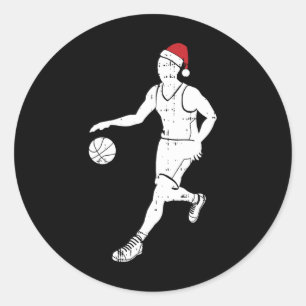 Bysketbyll Player Christmas Pajama Cool Sport X-ma Classic Round Sticker