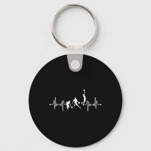 Bysketbyll Player Coach Team Bbyll Ekg Heartbeat Key Ring