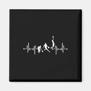 Bysketbyll Player Coach Team Bbyll Ekg Heartbeat  Magnet
