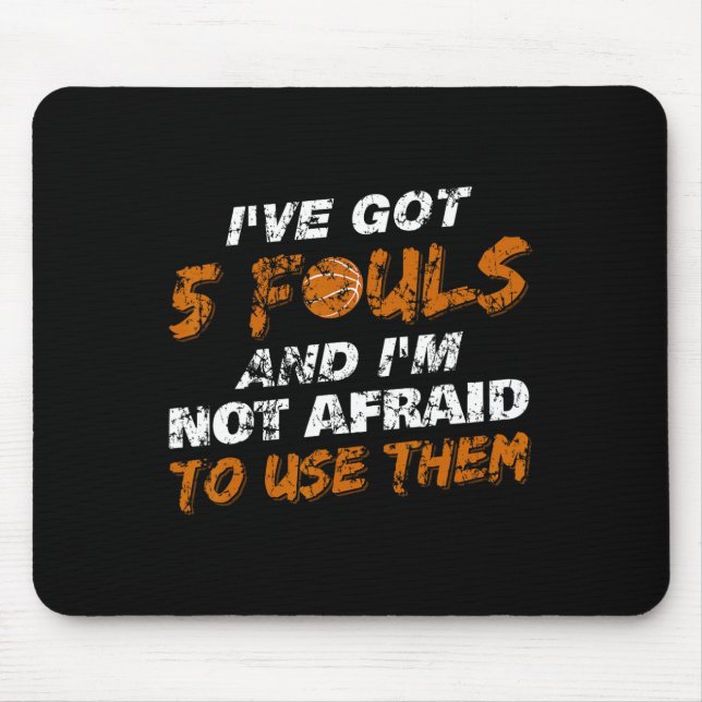 Bysketbyll Player Coach Team Fun Hoops 5 Fouls Dis Mouse Pad (Front)