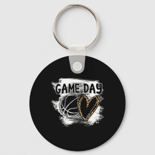 Bysketbyll Player Game Day Leopard Cheetah Bysketb Key Ring