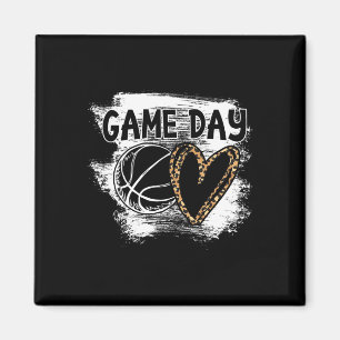 Bysketbyll Player Game Day Leopard Cheetah Bysketb Magnet