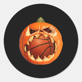 Bysketbyll Player Halloween Pumpkin Skeleton Tees Classic Round Sticker