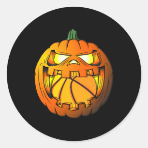 Bysketbyll Player Halloween Pumpkin Skeleton Tees  Classic Round Sticker