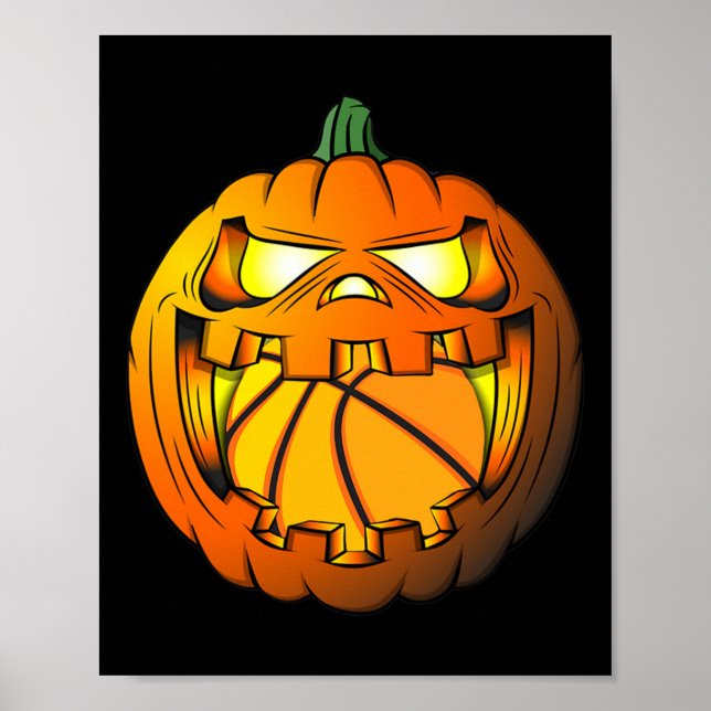 Bysketbyll Player Halloween Pumpkin Skeleton Tees  Poster (Front)