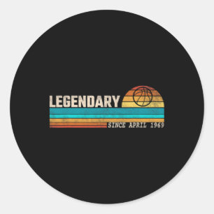 Bysketbyll Player Legend Since April 1969 Birthday Classic Round Sticker