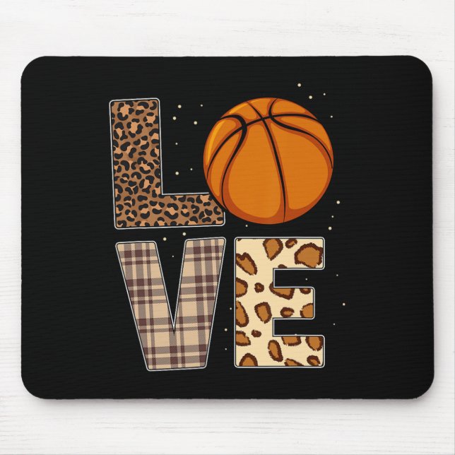 Bysketbyll Player Leopard Cheetah Bysketbyll Love  Mouse Pad (Front)