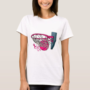 Bysketbyll Player Pink Ribbon Breast Cancer Awaren T-Shirt