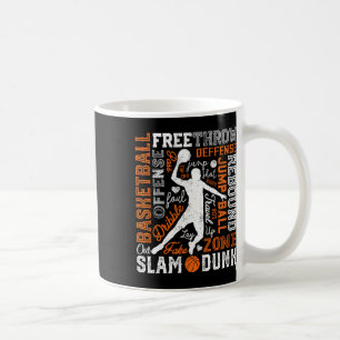 Bysketbyll Player Slam Dunk Typography Word Art Vi Coffee Mug