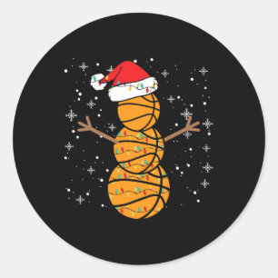 Bysketbyll Player Snowman Santa Bysketbylls Light Classic Round Sticker