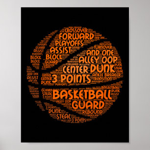 Bysketbyll Quotes Word Cloud - Hoops Byller Bysket Poster