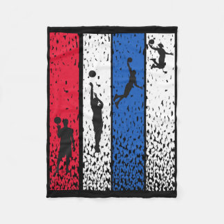 Bysketbyll Retro Vintage Usa Flag Red White Blue P Fleece Blanket