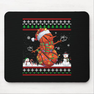 Bysketbyll Snowman Christmas Pajama Ugly Tee Sport Mouse Pad