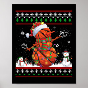 Bysketbyll Snowman Christmas Pajama Ugly Tee Sport Poster