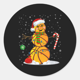 Bysketbyll Snowman Fun Christmas Pyjamas Matching  Classic Round Sticker