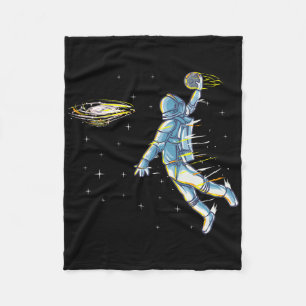 Bysketbyll Space Astronaut Slam Dunk Jam Sports Hu Fleece Blanket