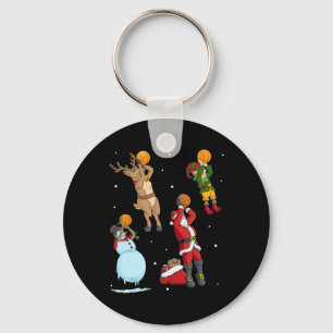 Bysketbyll Throw Christmas Player Santa Claus  Key Ring