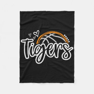 Bysketbyll Tigers School Sports Fan Team Spirit  Fleece Blanket