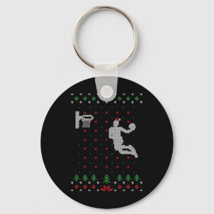Bysketbyll Ugly Christmas Xmas Fun Santa Dunking Key Ring