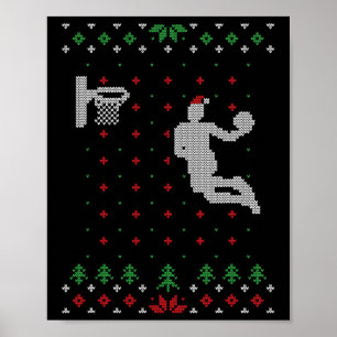 Bysketbyll Ugly Christmas Xmas Fun Santa Dunking  Poster