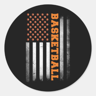 Bysketbyll Usa Us Flag Bysketbyll Men Boys Classic Round Sticker