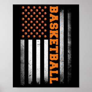 Bysketbyll Usa Us Flag Bysketbyll Men Boys Poster
