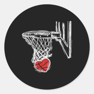 Bysketbyll Valentines Day Love Heart Hoops Romance Classic Round Sticker