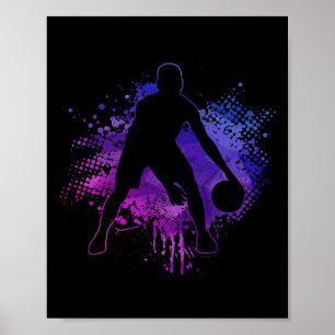 Bysketbyll Vintage Bbyll Player Coach Sports Bylle Poster